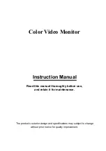 Speco Color Video Monitor Instruction Manual preview