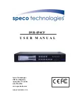 Предварительный просмотр 1 страницы Speco DVR-IP4CF User Manual