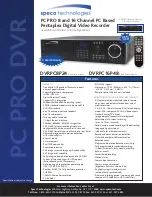 Preview for 1 page of Speco DVRPC16P48 Specification Sheet