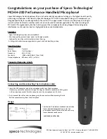 Предварительный просмотр 1 страницы Speco MCHH-200 User Manual