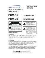 Preview for 1 page of Speco PBM-15 Instruction Manual