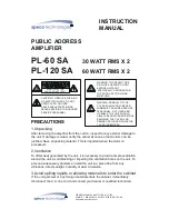 Speco PL-60 SA Instruction Manual предпросмотр