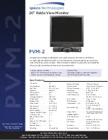 Preview for 1 page of Speco PVM-2 Specifications