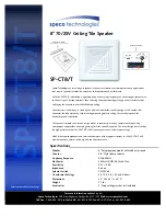 Speco SP-CT8/T Specification Sheet предпросмотр