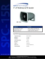 Предварительный просмотр 1 страницы Speco SPC-15R Specifications