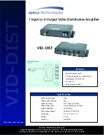 Предварительный просмотр 1 страницы Speco VID-DIST Specifications