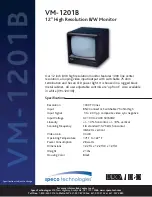 Speco VM-1201B Specification Sheet preview