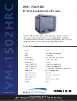 Speco VM-1502HRC Specifications preview