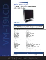 Preview for 1 page of Speco VM-19LCD Specifications