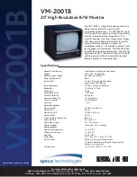 Speco VM-2001B Specifications preview