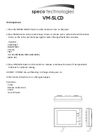 Speco VM-5LCD Function Manual preview