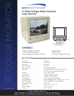 Speco VM-905C Specifications preview