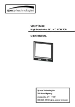 Preview for 1 page of Speco VM-HT19LCD User Manual