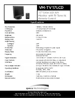 Preview for 2 page of Speco VM-TV17LCD Specification Sheet