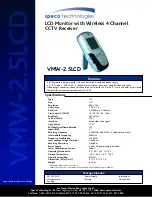 Speco VMW-2.5LCD Specification Sheet preview