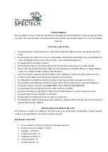 Предварительный просмотр 3 страницы Spectech T1023 User Manual