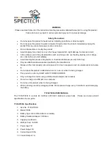 Spectech T1034 User Manual preview