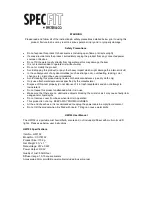 Preview for 1 page of Spector&Co SPECFIT HW102 User Manual