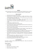 Предварительный просмотр 1 страницы Spector&Co SPECTECH T159 Instructions & Safety Information