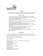 Preview for 7 page of Spector&Co Spectech T341 User Manual