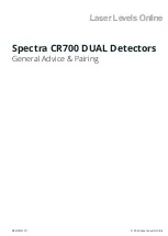 Preview for 1 page of Spectra Precision CR700 DUAL Manual