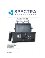 Spectra Watermakers Aquifer 200 DC Operation Manual preview