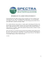 Preview for 44 page of Spectra Watermakers NEWPORT 400 Mk II Installation & Owner'S Manual