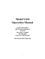 Предварительный просмотр 1 страницы Spectra V610 Operation Manual