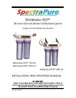 SpectraPure Eliminator RO 100-LP Installation And Operating Manual preview