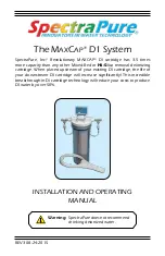 Предварительный просмотр 1 страницы SpectraPure MAXCAP D1 Installation And Operating Manual