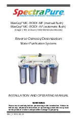 SpectraPure MaxCap MC-RODI-180-AF Installation And Operating Manual предпросмотр