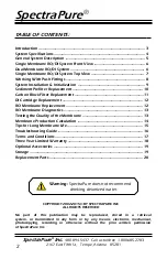 Preview for 2 page of SpectraPure MaxPure MPDI-180 GPD Installation And Operating Manual