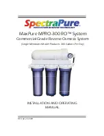 SpectraPure MaxPure MPRO-300 RO System Installation And Operating Manual preview