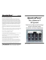 Preview for 1 page of SpectraPure The Ultimate DI System Installation And Operating Manual