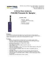 Spectrex PAS-500 Operating Manual preview