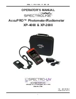 Spectro-UV Spectroline AccuPRO XP-2000 Operator'S Manual предпросмотр