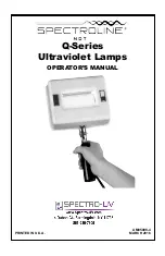 Предварительный просмотр 1 страницы Spectro-UV Spectroline Q Series Operator'S Manual