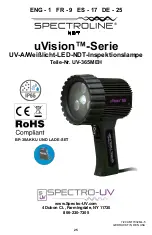 Предварительный просмотр 16 страницы Spectro-UV Spectroline UV-365MEH/F Manual