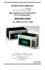 Spectro-UV SPECTROLINKER XL-1000 Operator'S Manual предпросмотр