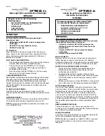 Preview for 1 page of Spectroline OPTIMAX Jr. OPX-500 Manual