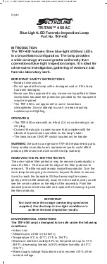 Spectronics Spectroline TRITAN 450 AC Quick Start Manual preview