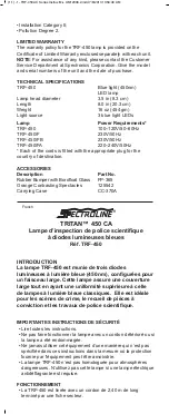 Preview for 2 page of Spectronics Spectroline TRITAN 450 AC Quick Start Manual