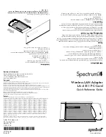 Предварительный просмотр 1 страницы Spectrum 24 LA-41X1 Quick Reference Manual