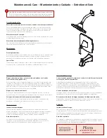 Preview for 3 page of Spectrum Brands Pfister Bellance 8P8-WS2-BLLS Maintenance & Care Manual