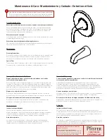 Preview for 3 page of Spectrum Brands Pfister McAllen R89-XMCA Maintenance & Care Manual