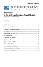 Spectrum Controls Micro800 2080sc-IF4U Install Manual preview