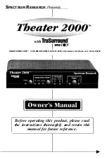 Spectrum Research Theater 2000 Owner'S Manual preview