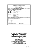 Preview for 16 page of Spectrum 2120 Product Manual