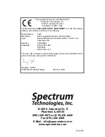 Предварительный просмотр 16 страницы Spectrum 2220 Product Manual