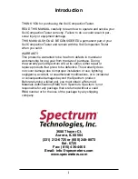 Preview for 2 page of Spectrum 6120 Product Manual